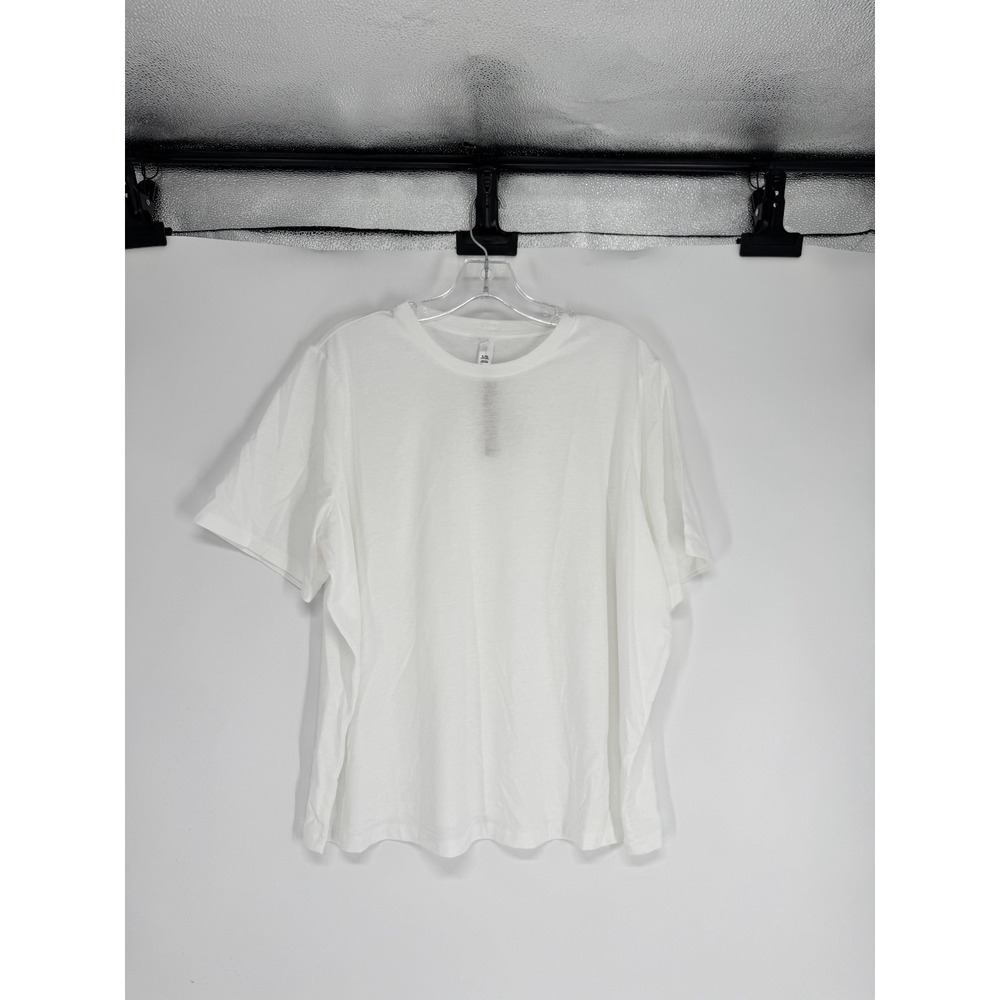 SKIMS Poly Cotton Jersey T Shirt Short Sleeve Snow White Womens Size XL Crewneck